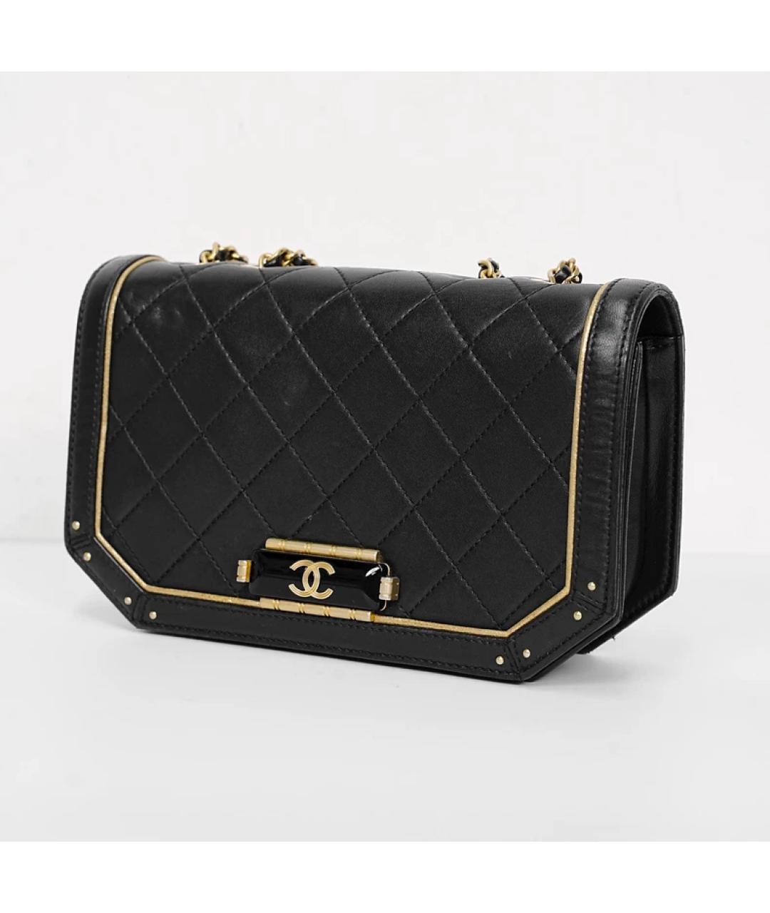 CHANEL Черная кожаная сумка через плечо, фото 10