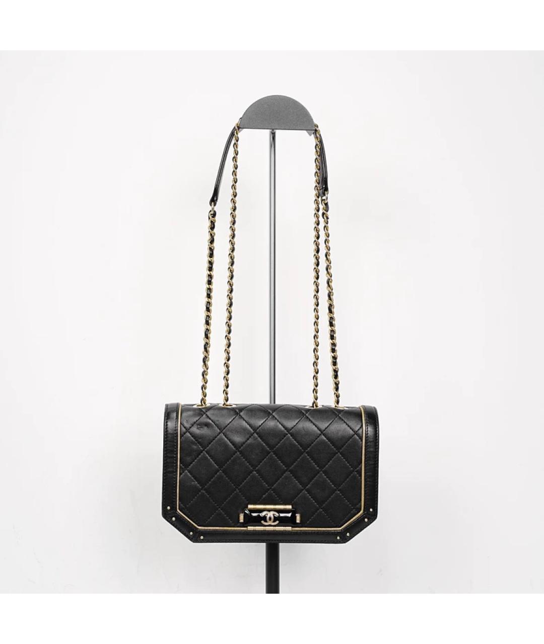 CHANEL Черная кожаная сумка через плечо, фото 6