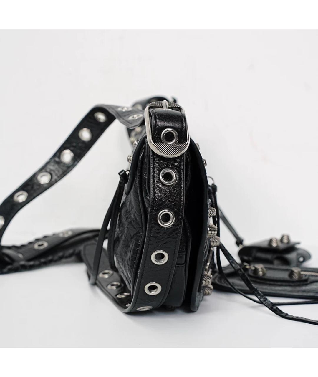 BALENCIAGA Черная кожаная сумка с короткими ручками, фото 4