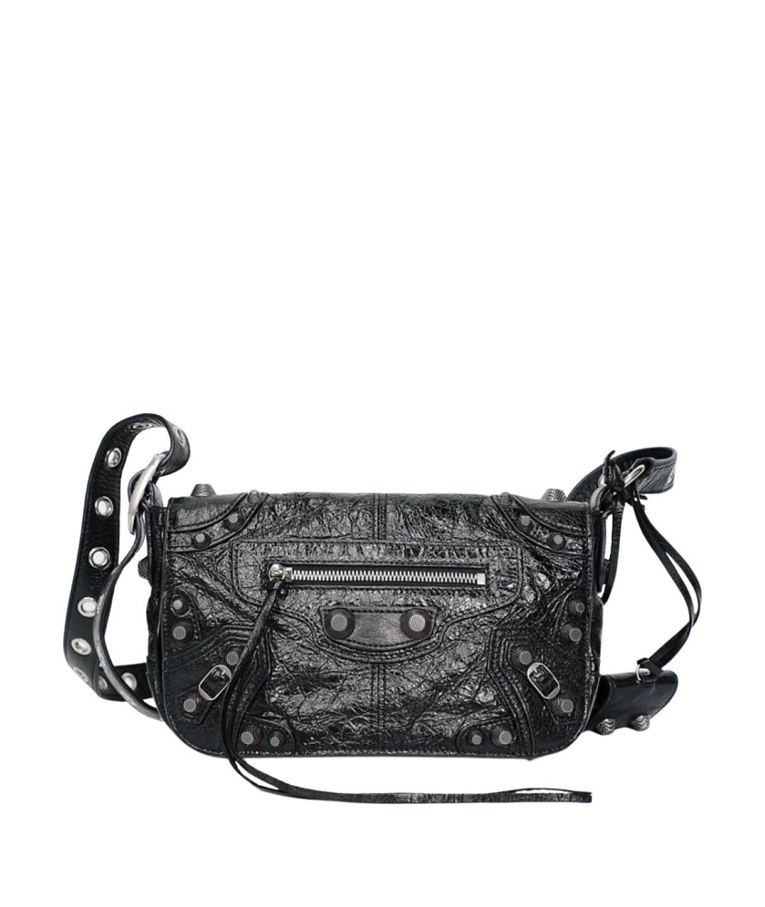 BALENCIAGA Черная кожаная сумка с короткими ручками, фото 1