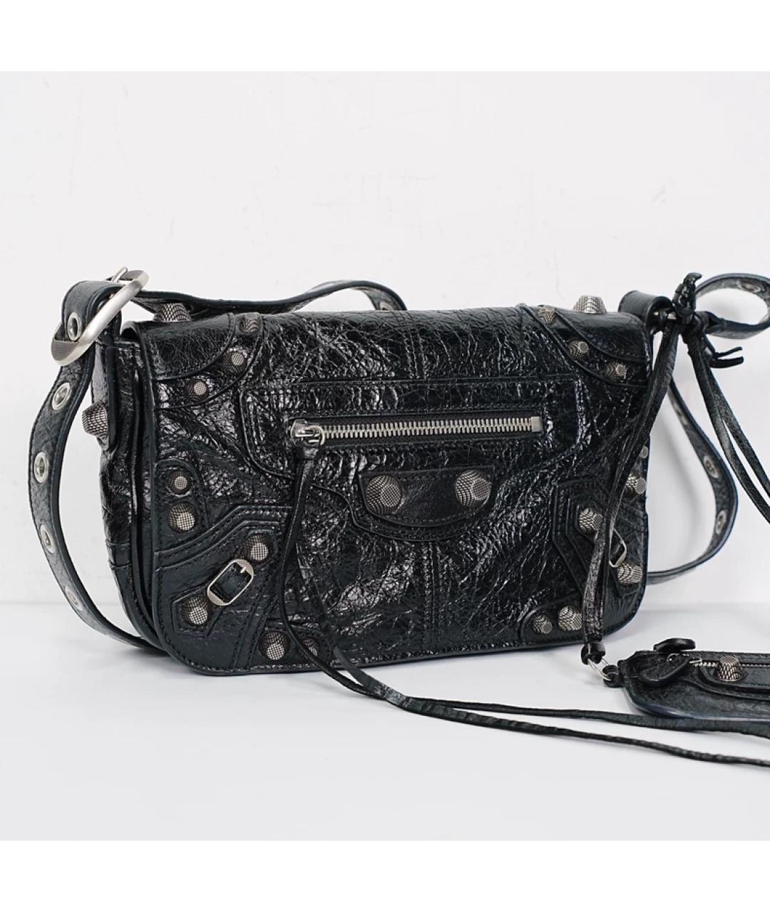 BALENCIAGA Черная кожаная сумка с короткими ручками, фото 3