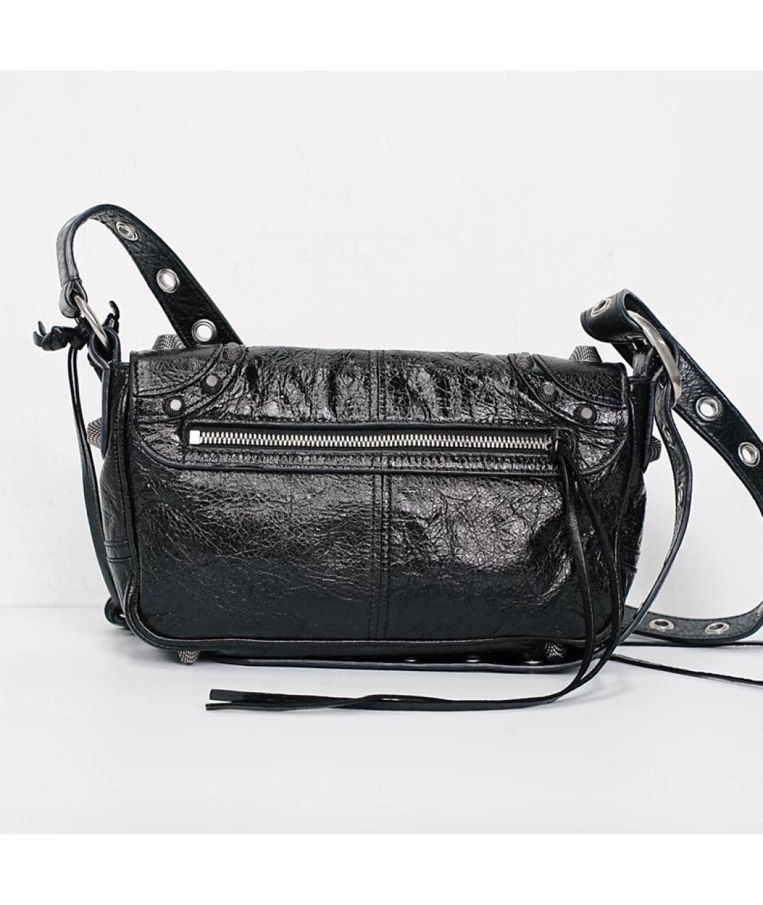 BALENCIAGA Черная кожаная сумка с короткими ручками, фото 5