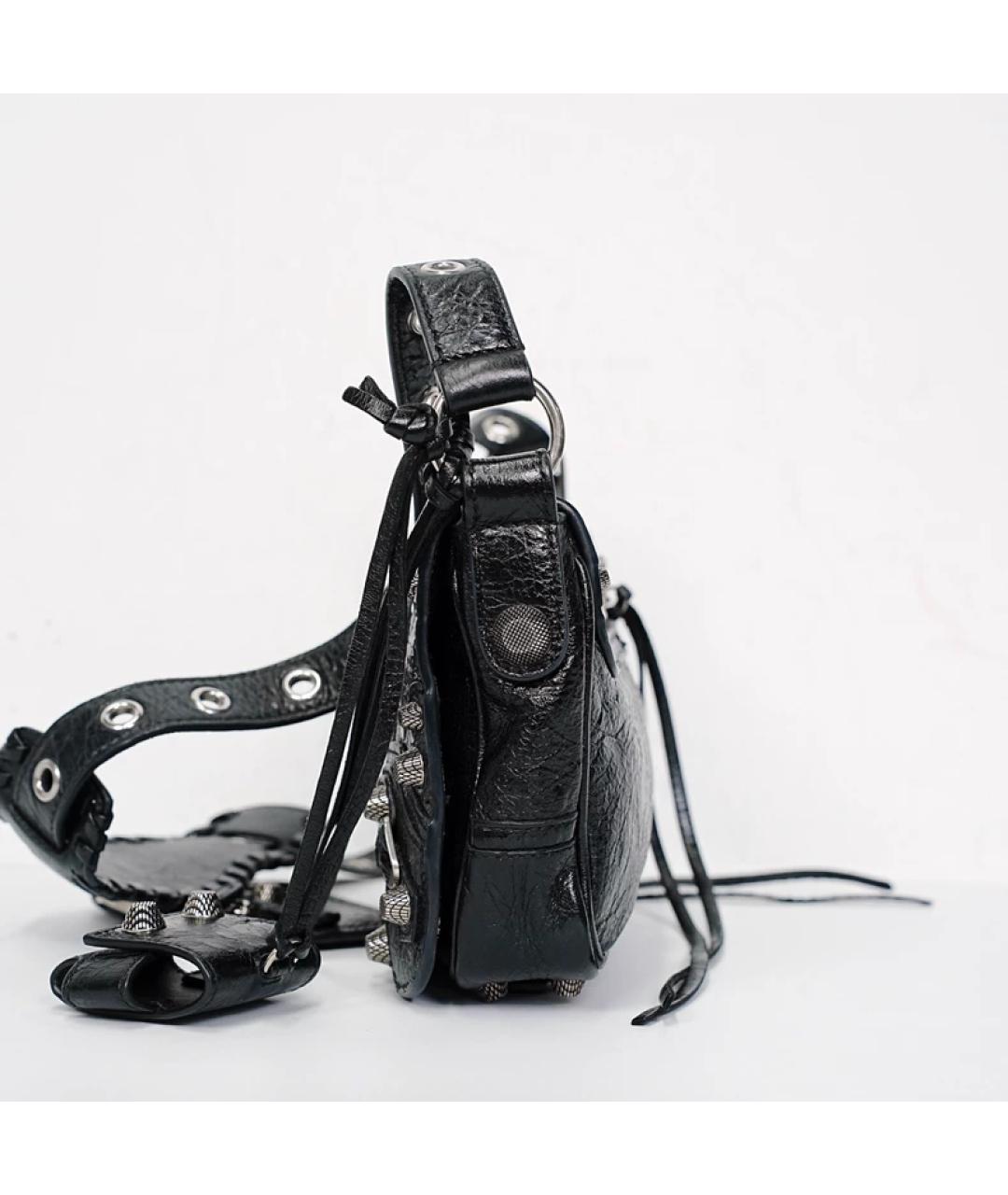 BALENCIAGA Черная кожаная сумка с короткими ручками, фото 6