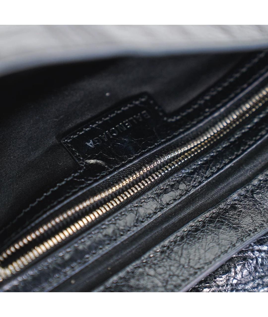 BALENCIAGA Черная кожаная сумка с короткими ручками, фото 8