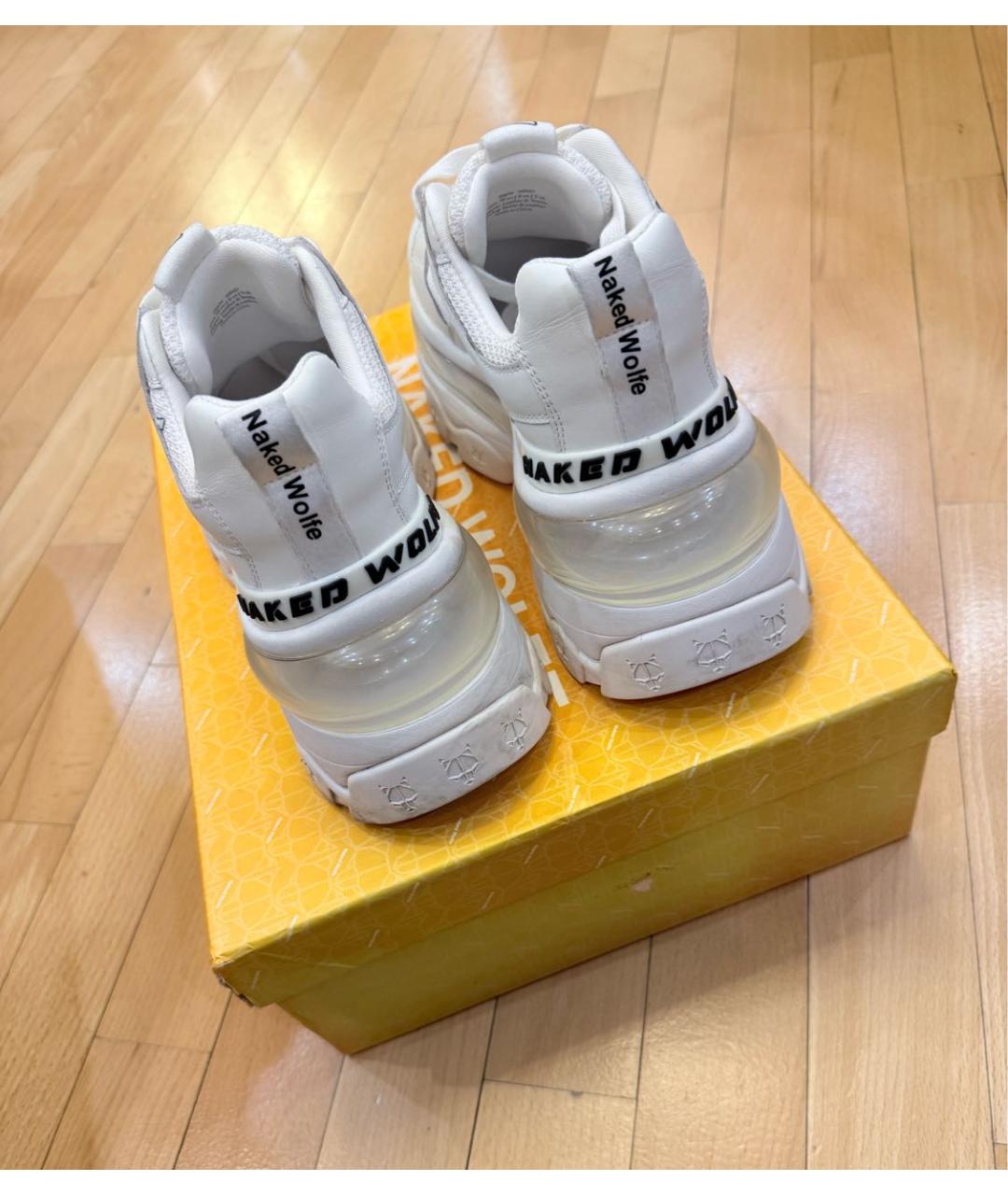 NAKED WOLF Белые кожаные кроссовки, фото 5