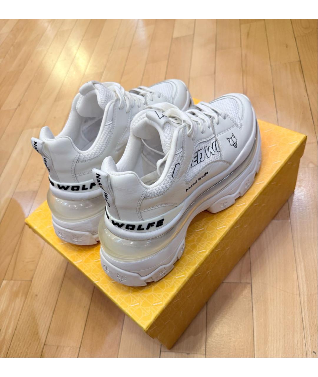 NAKED WOLF Белые кожаные кроссовки, фото 4