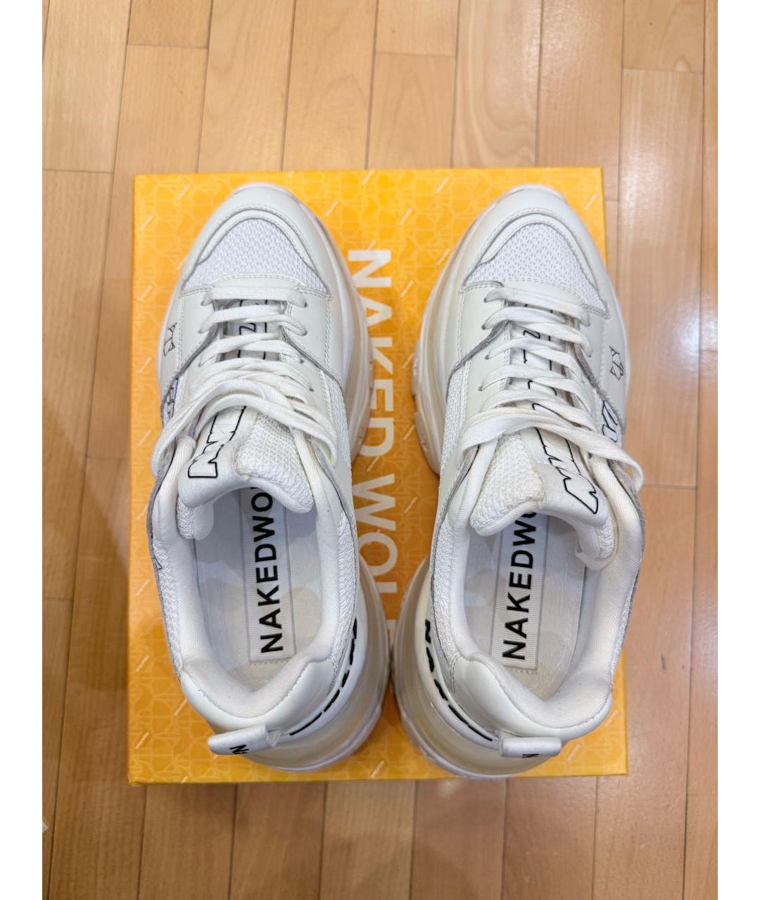 NAKED WOLF Белые кожаные кроссовки, фото 7