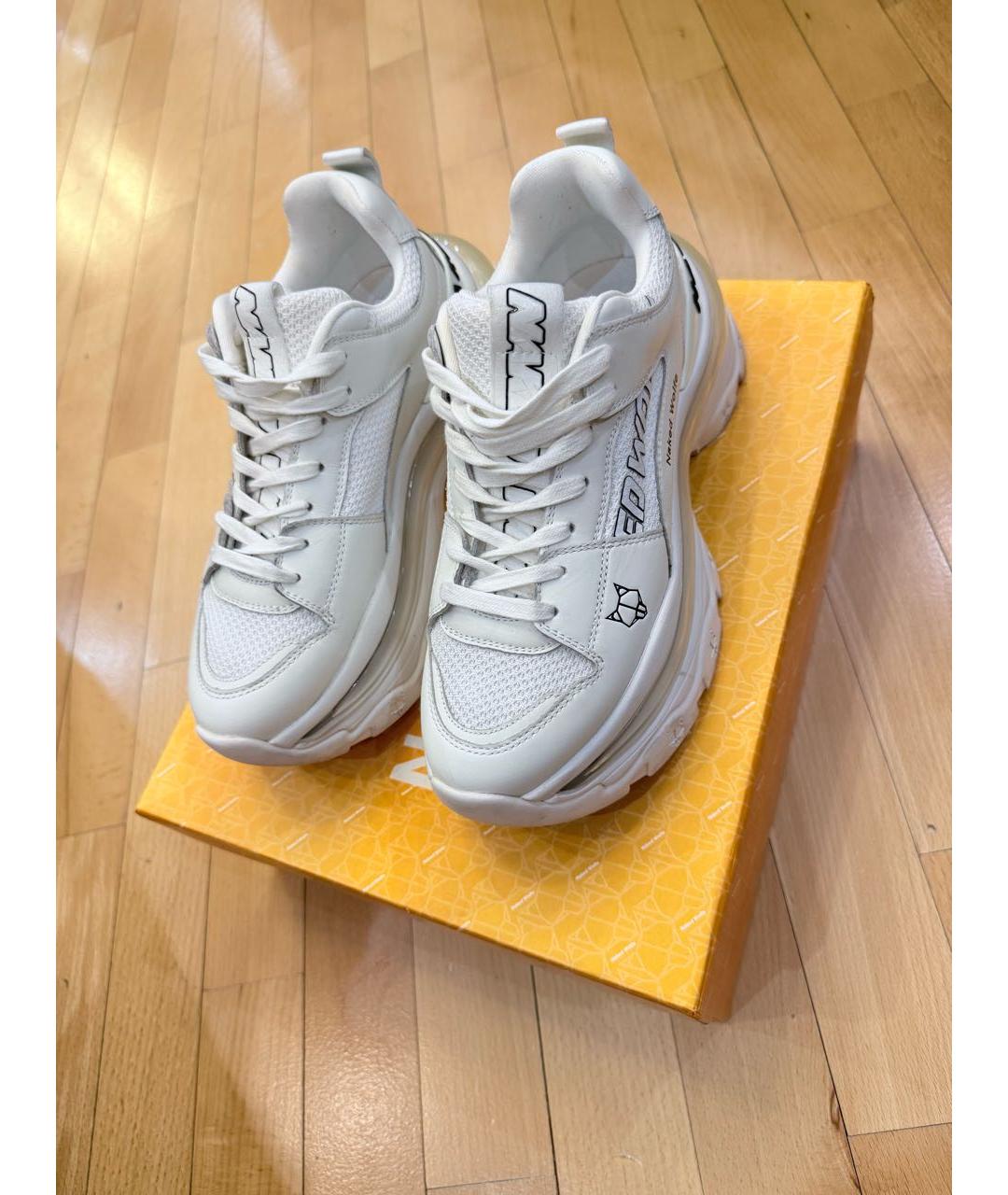 NAKED WOLF Белые кожаные кроссовки, фото 2