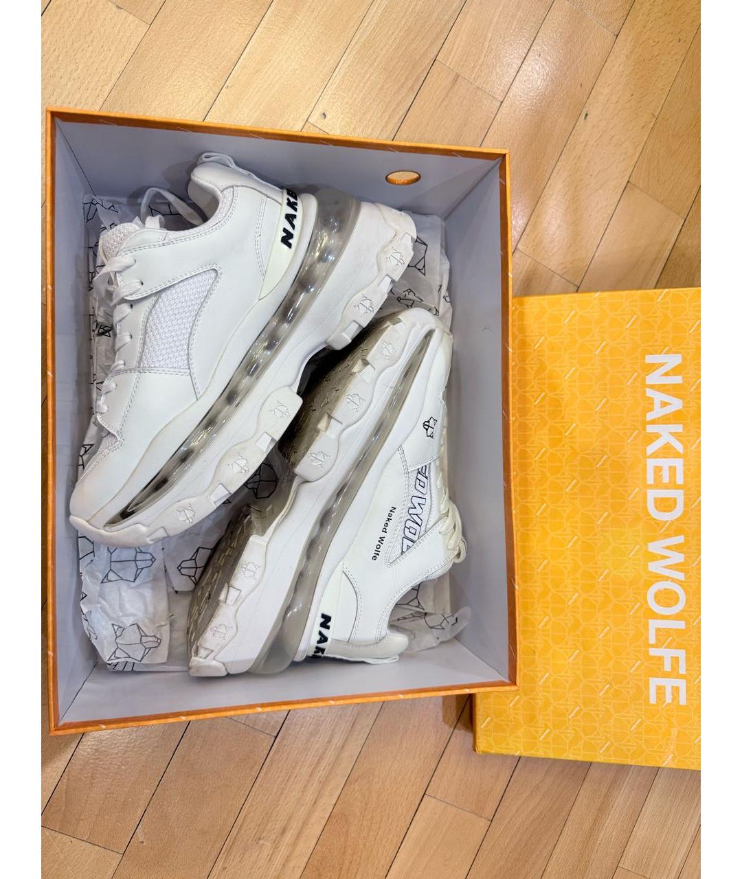 NAKED WOLF Белые кожаные кроссовки, фото 9