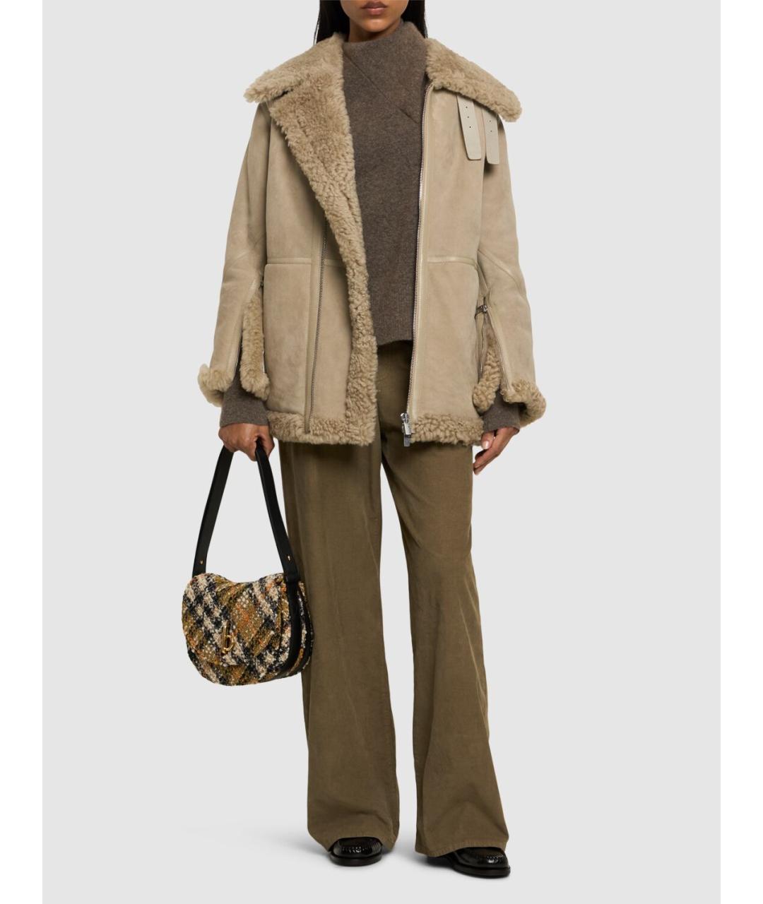 BURBERRY Бежевая замшевая дубленка, фото 2