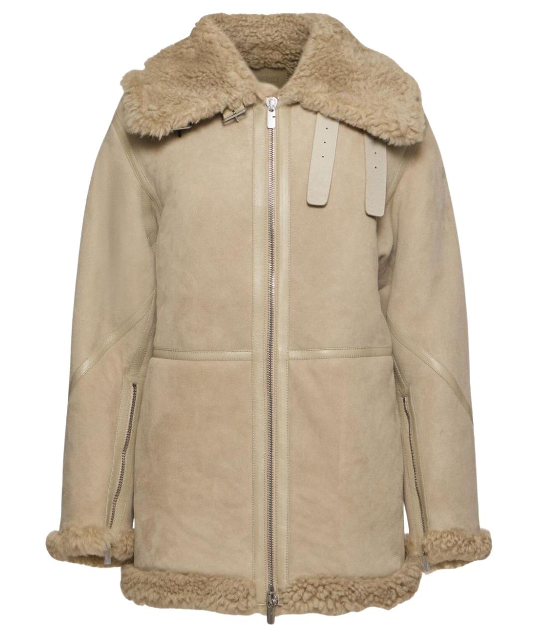 BURBERRY Бежевая замшевая дубленка, фото 1