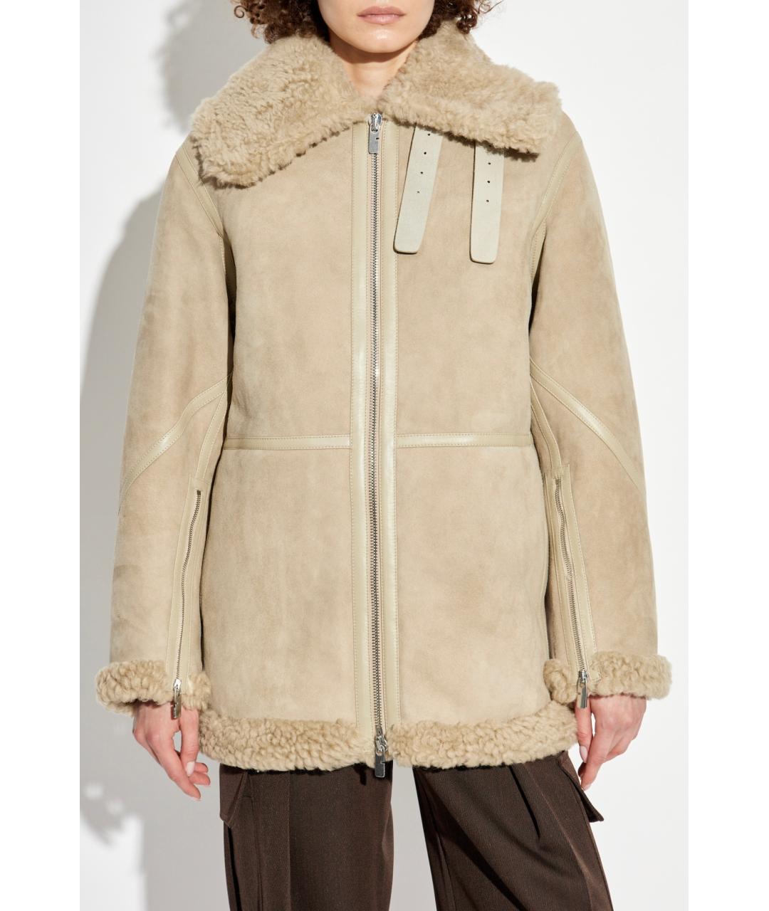 BURBERRY Бежевая замшевая дубленка, фото 4