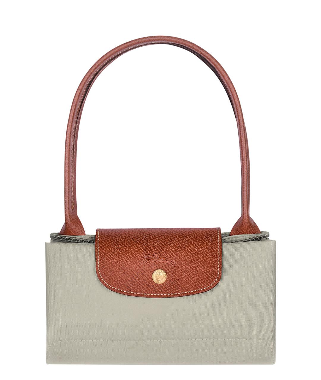 LONGCHAMP Серая кожаная сумка тоут, фото 4