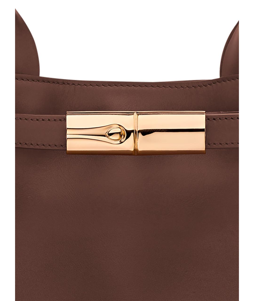 LONGCHAMP Коричневая кожаная сумка тоут, фото 3