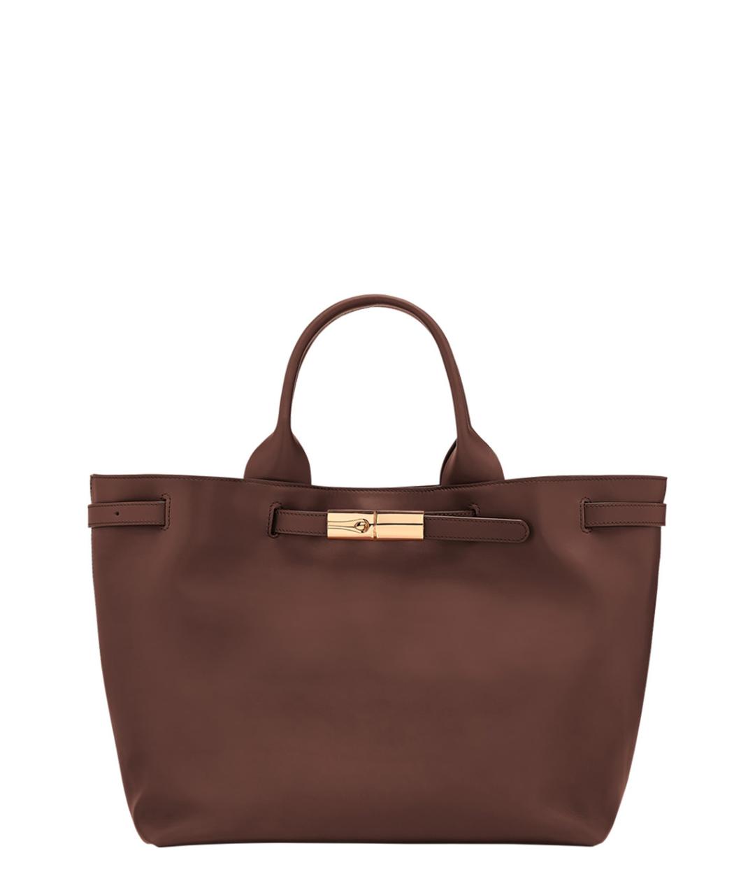 LONGCHAMP Коричневая кожаная сумка тоут, фото 1