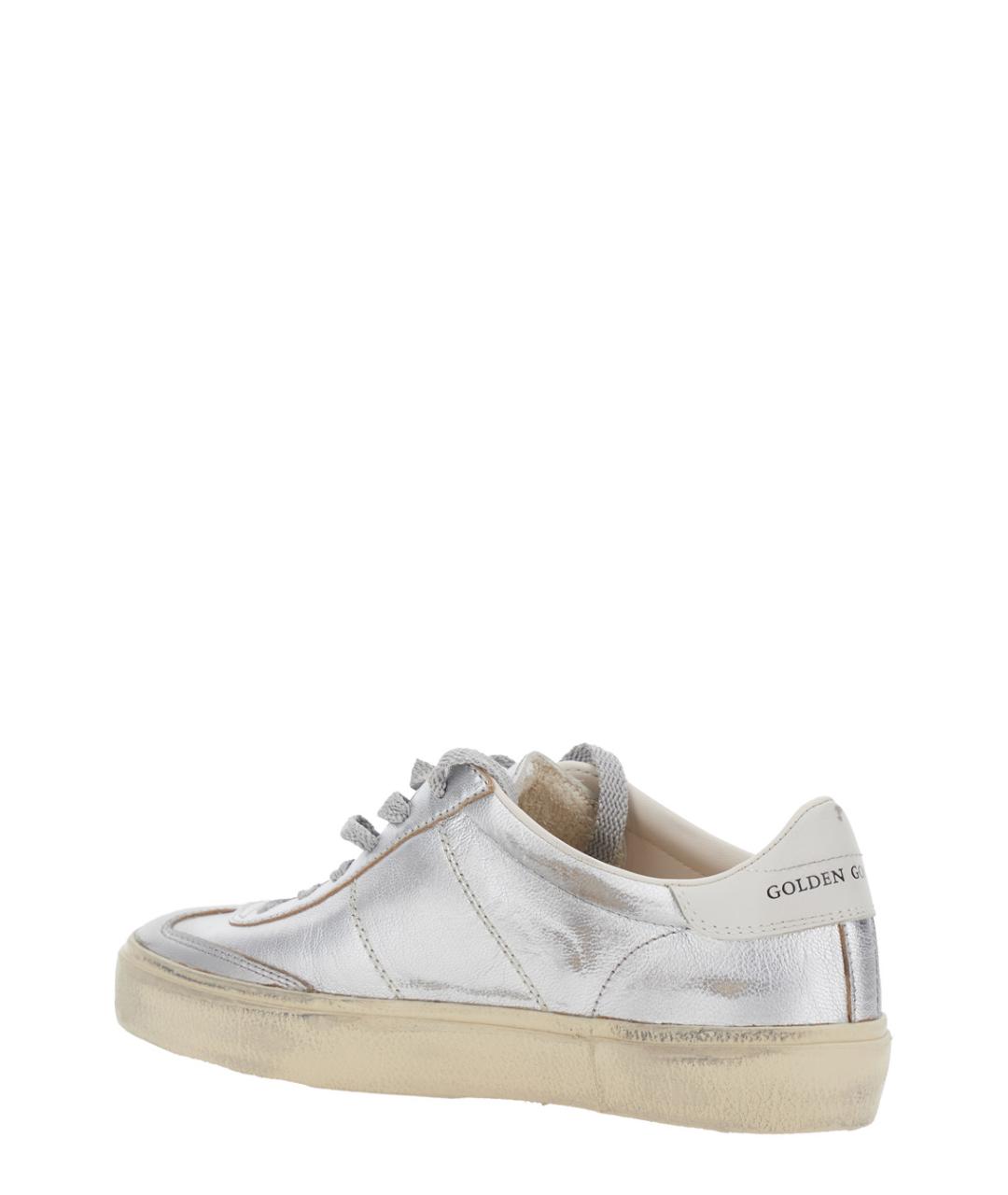 GOLDEN GOOSE DELUXE BRAND Серебряные кожаные кеды, фото 3