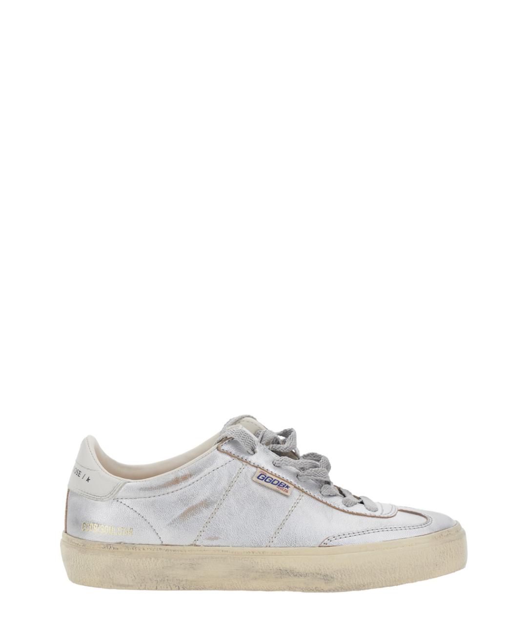 GOLDEN GOOSE DELUXE BRAND Серебряные кожаные кеды, фото 1