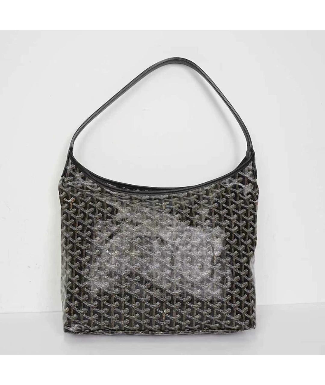 GOYARD Черная кожаная сумка с короткими ручками, фото 4