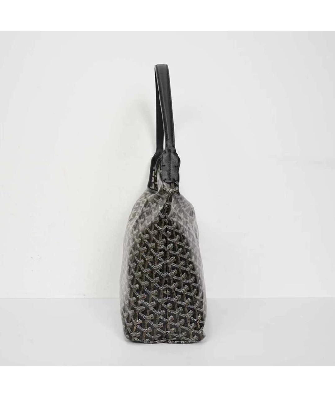 GOYARD Черная кожаная сумка с короткими ручками, фото 3