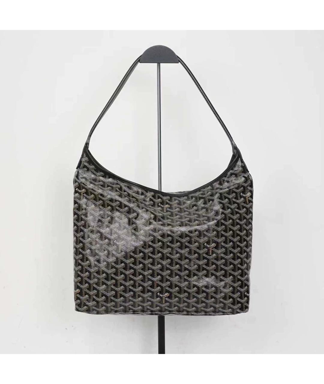 GOYARD Черная кожаная сумка с короткими ручками, фото 6