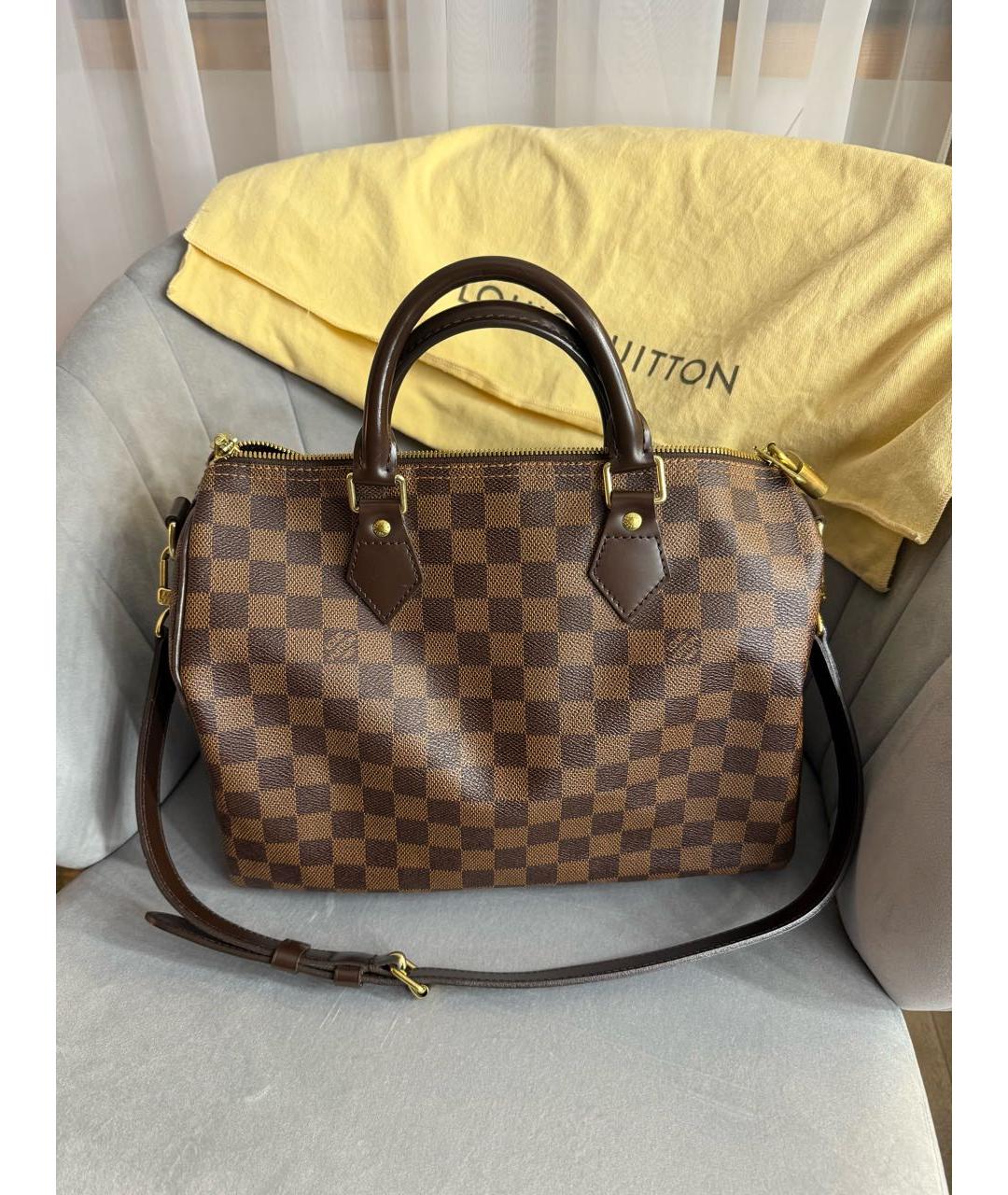 LOUIS VUITTON Коричневая сумка с короткими ручками, фото 8