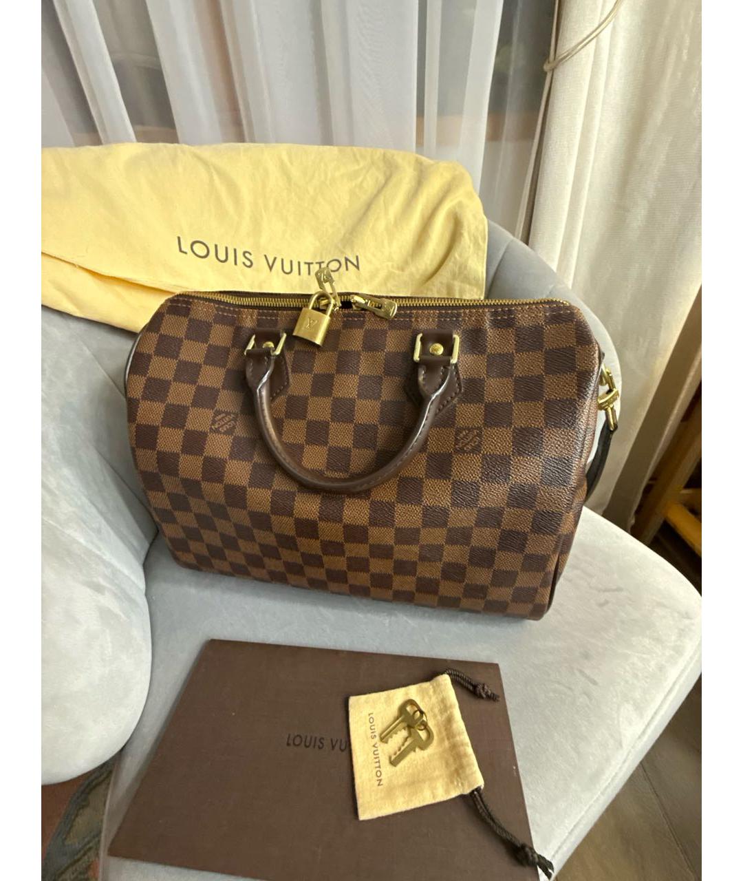 LOUIS VUITTON Коричневая сумка с короткими ручками, фото 3