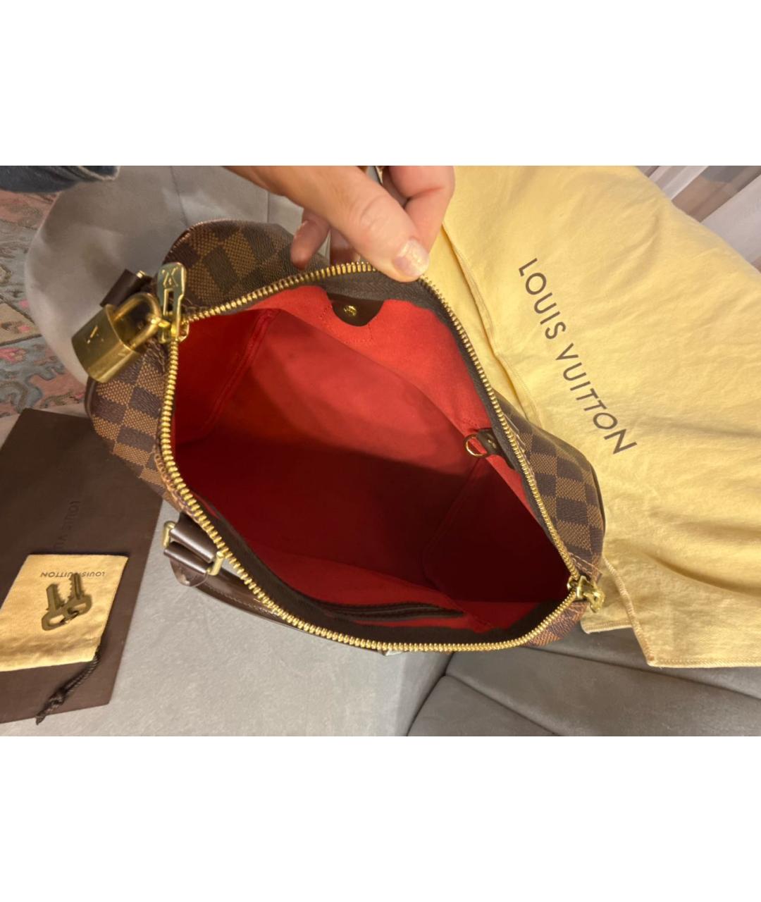 LOUIS VUITTON Коричневая сумка с короткими ручками, фото 4