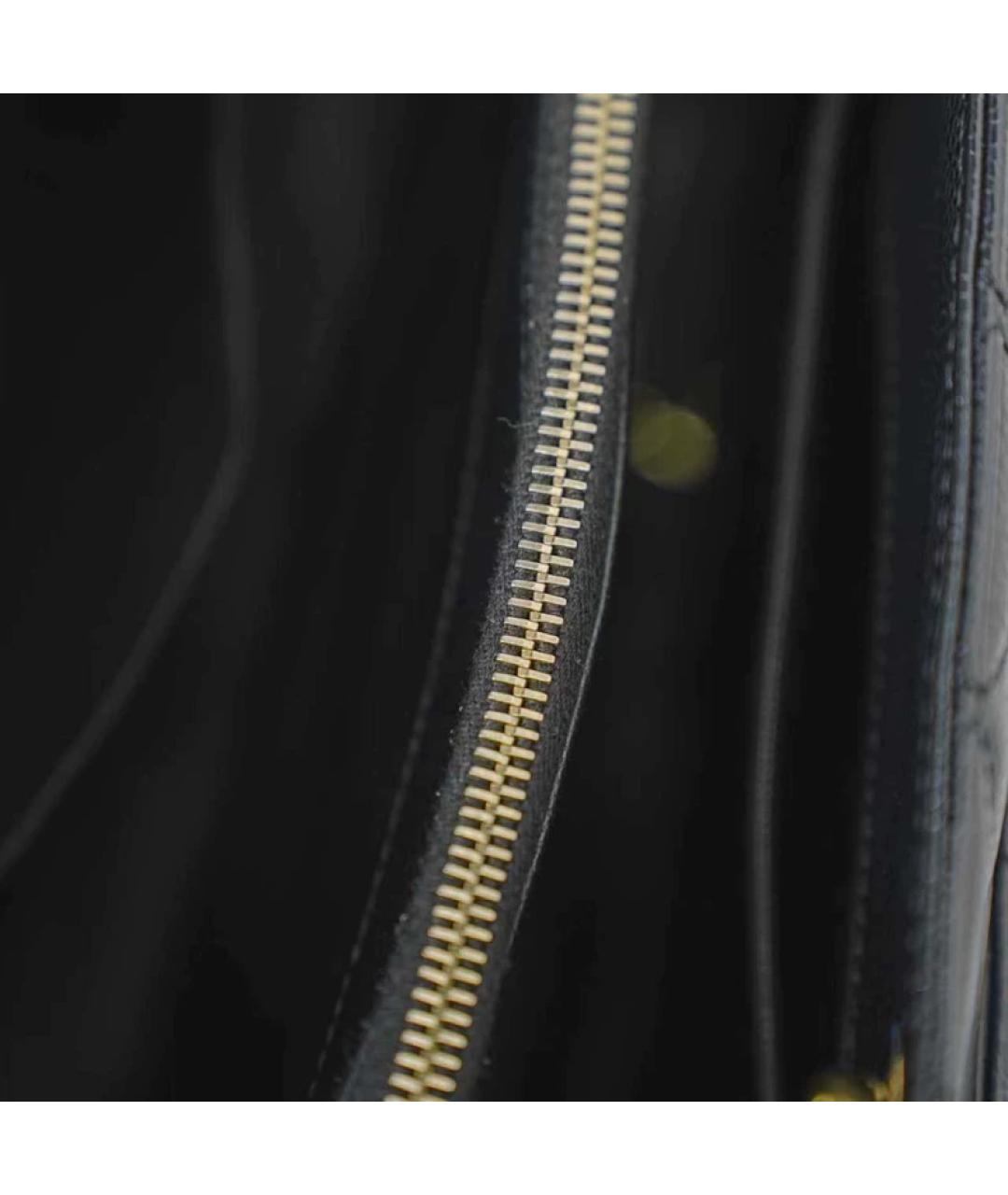 CHANEL Черная кожаная сумка с короткими ручками, фото 8