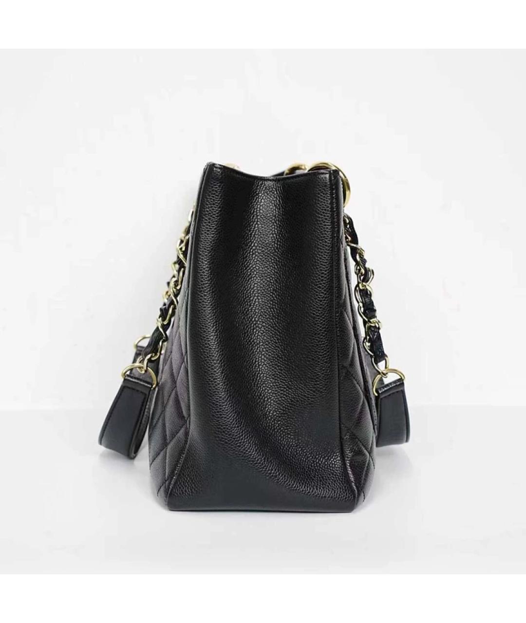 CHANEL Черная кожаная сумка с короткими ручками, фото 7