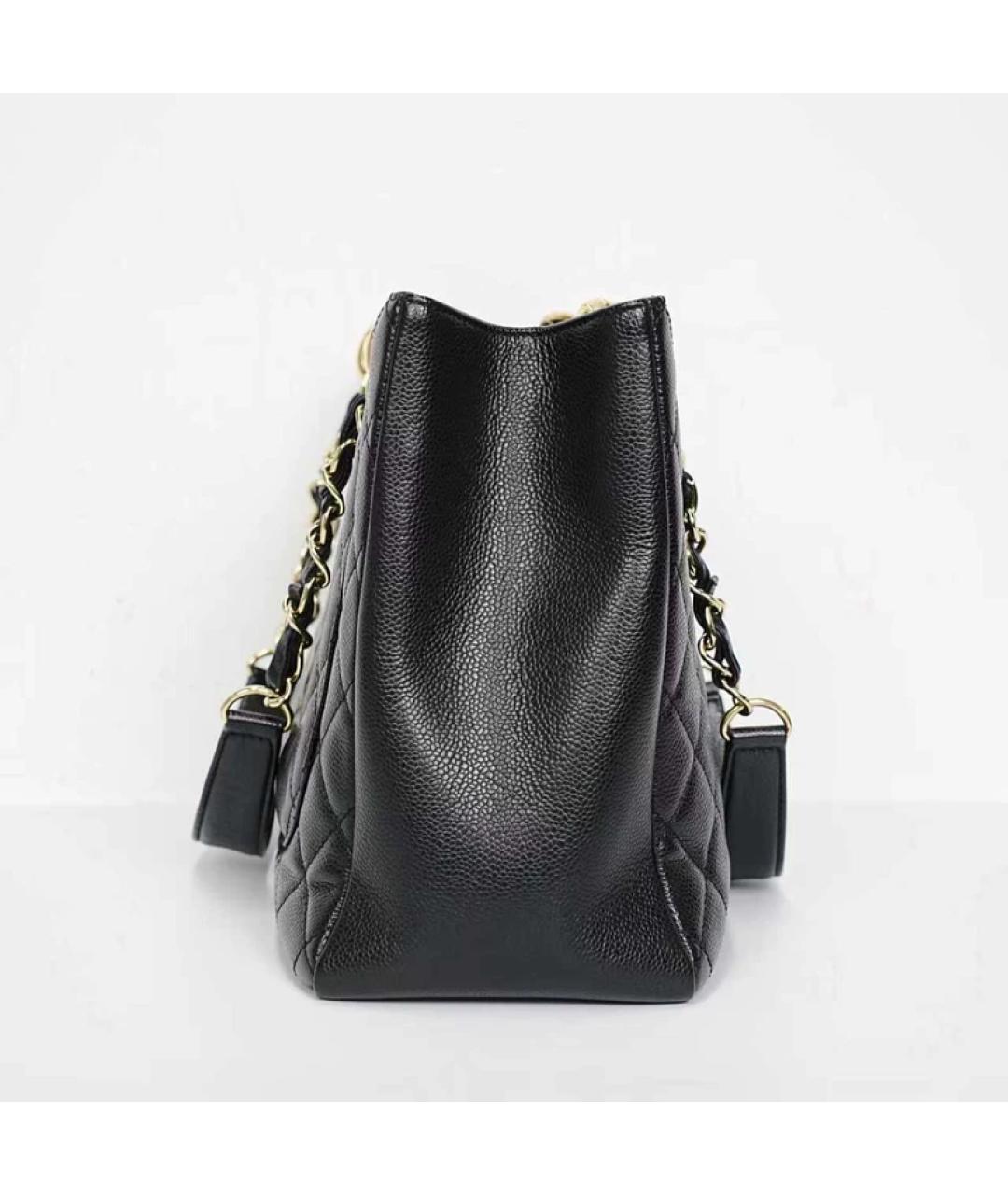 CHANEL Черная кожаная сумка с короткими ручками, фото 6