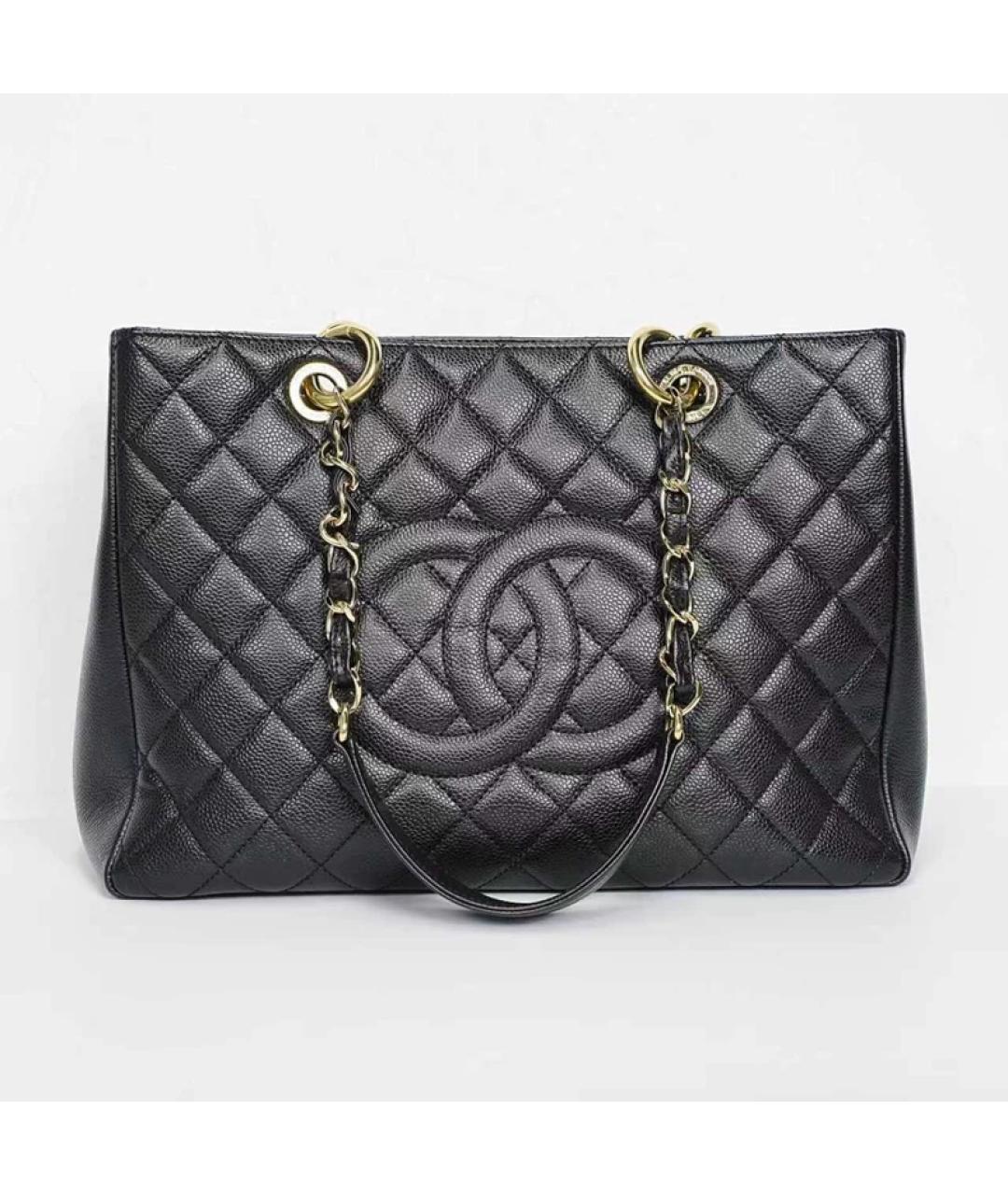 CHANEL Черная кожаная сумка с короткими ручками, фото 10