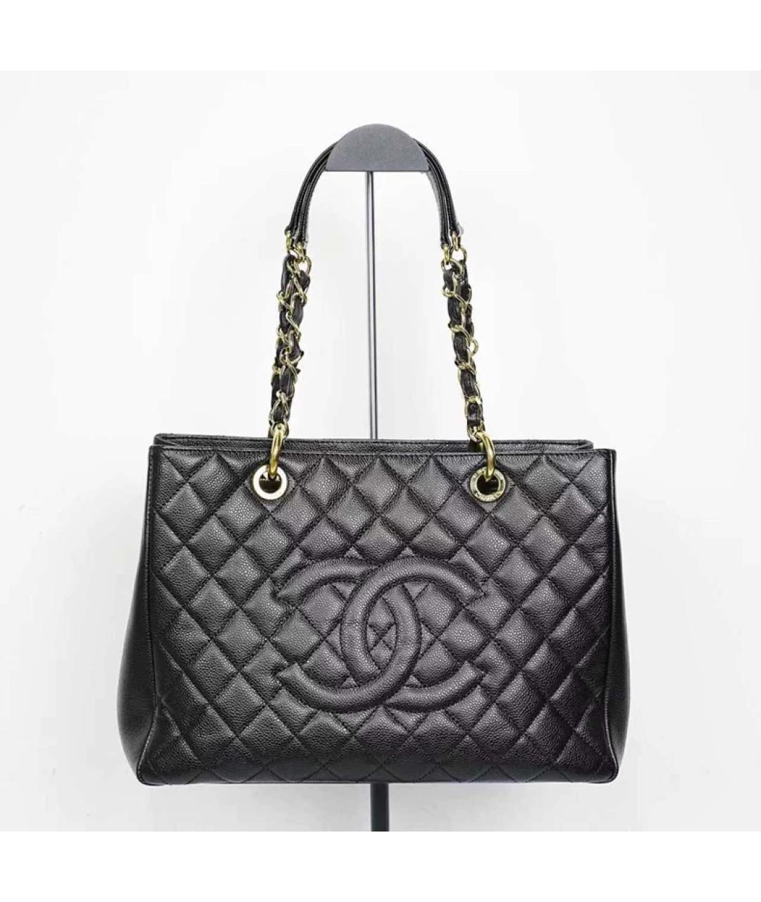 CHANEL Черная кожаная сумка с короткими ручками, фото 2