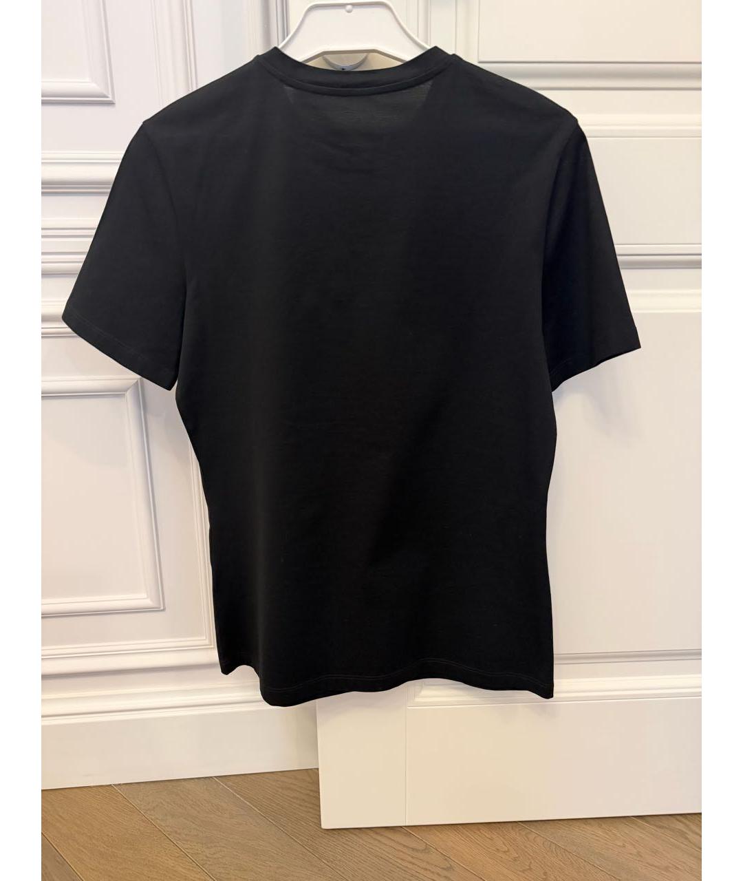 VERSACE Черная хлопко-эластановая футболка, фото 2