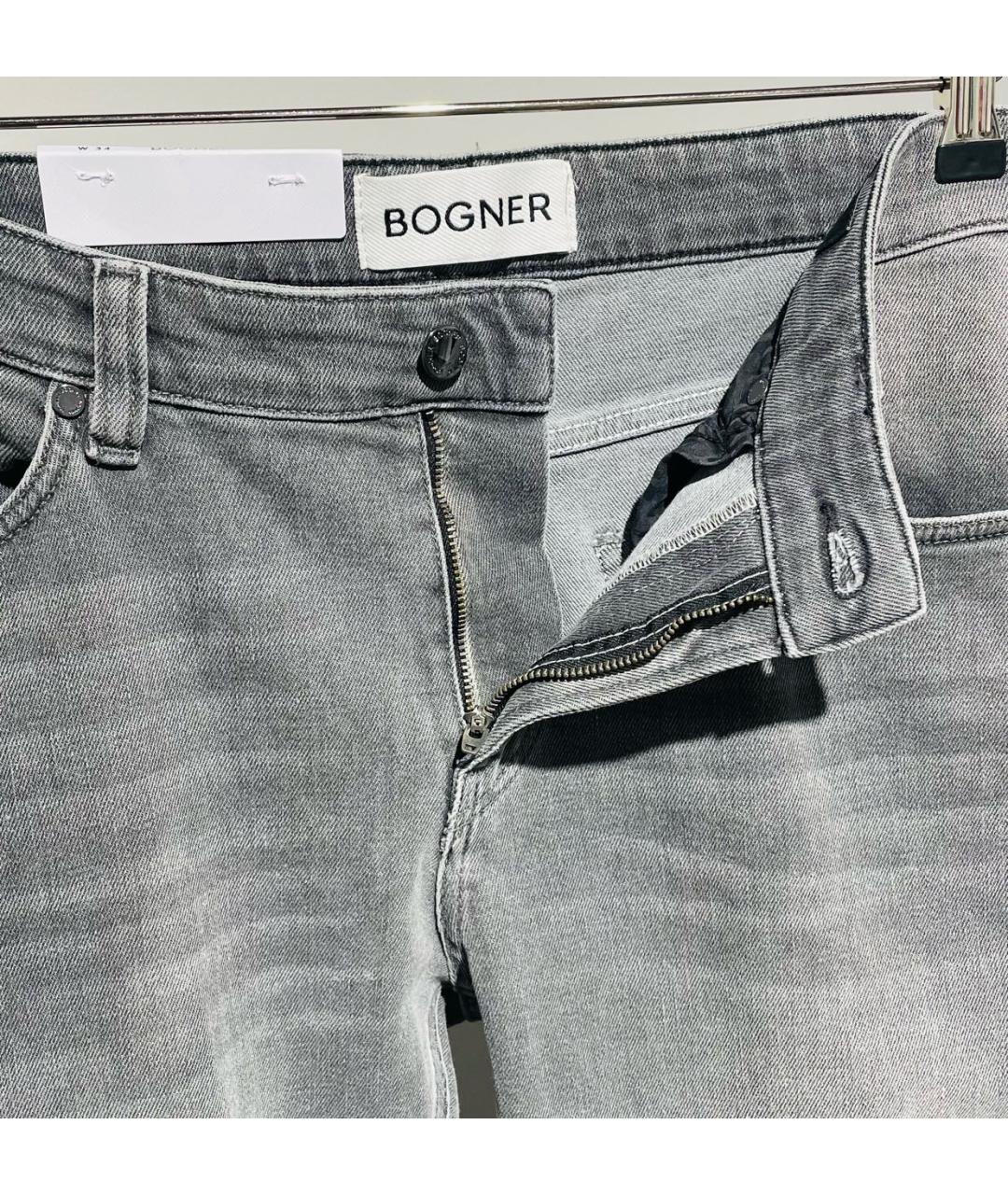 BOGNER Серые хлопко-полиэстеровые прямые джинсы, фото 3