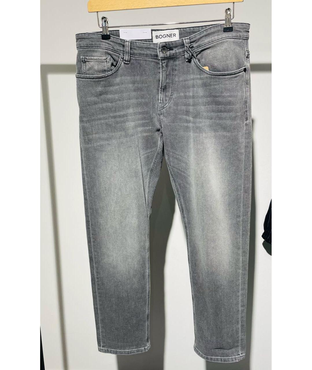 BOGNER Серые хлопко-полиэстеровые прямые джинсы, фото 6
