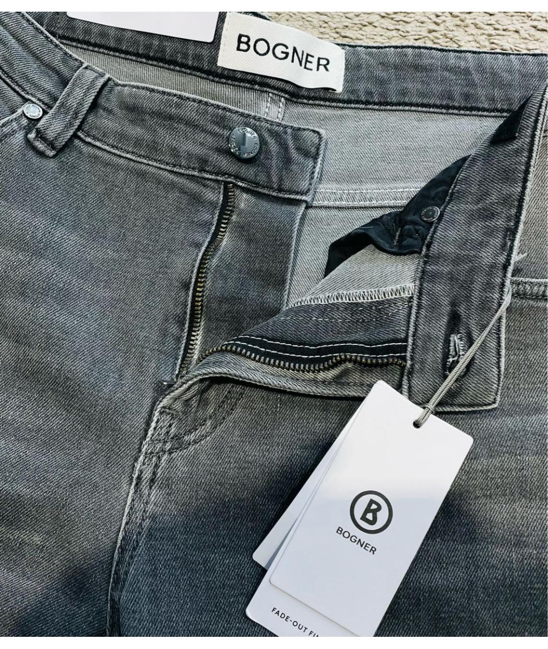 BOGNER Серые хлопко-полиэстеровые прямые джинсы, фото 4
