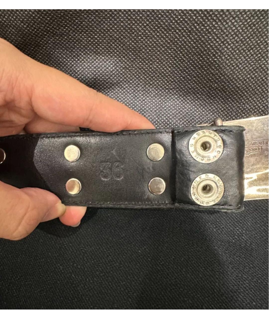 CHROME HEARTS Черный кожаный ремень, фото 2