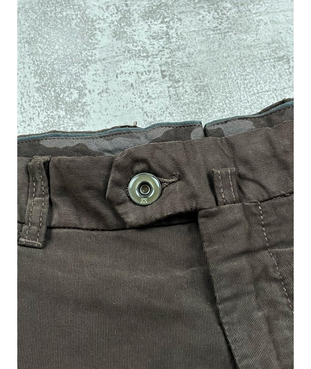 ZEGNA SPORT Коричневые хлопковые повседневные брюки, фото 4