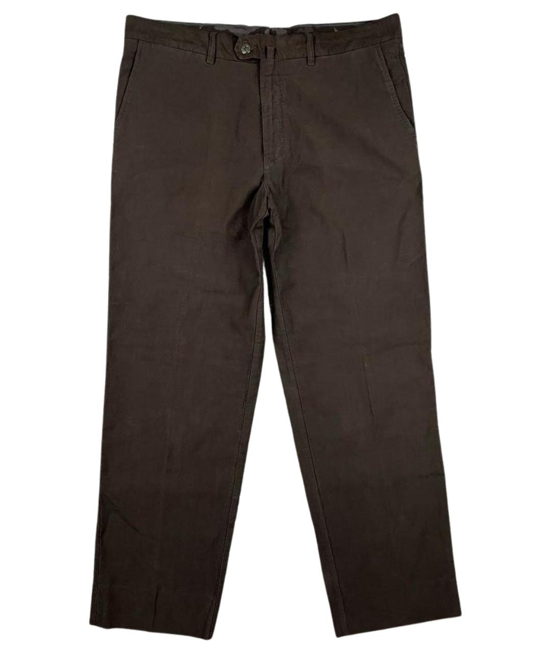 ZEGNA SPORT Коричневые хлопковые повседневные брюки, фото 1