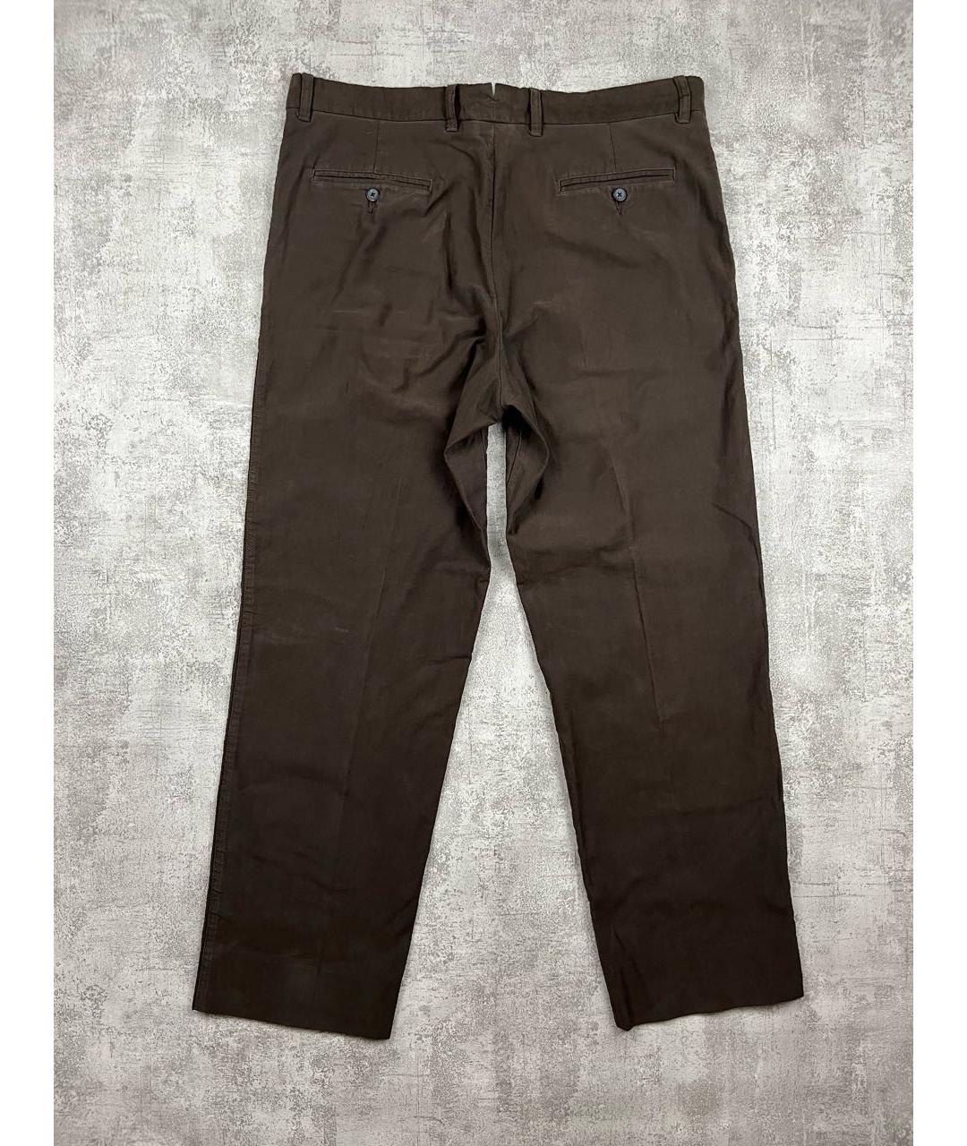 ZEGNA SPORT Коричневые хлопковые повседневные брюки, фото 2