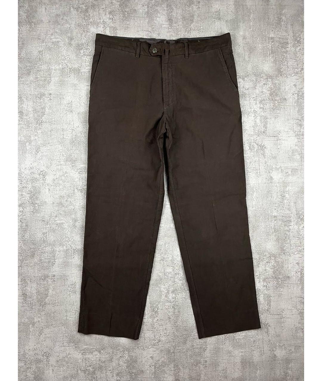 ZEGNA SPORT Коричневые хлопковые повседневные брюки, фото 8