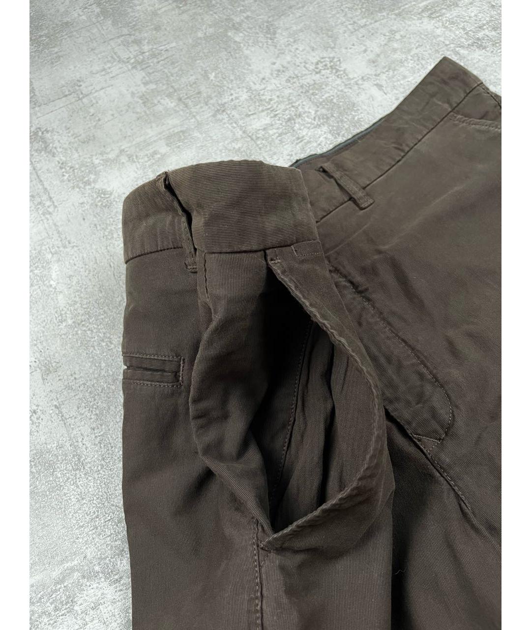 ZEGNA SPORT Коричневые хлопковые повседневные брюки, фото 3