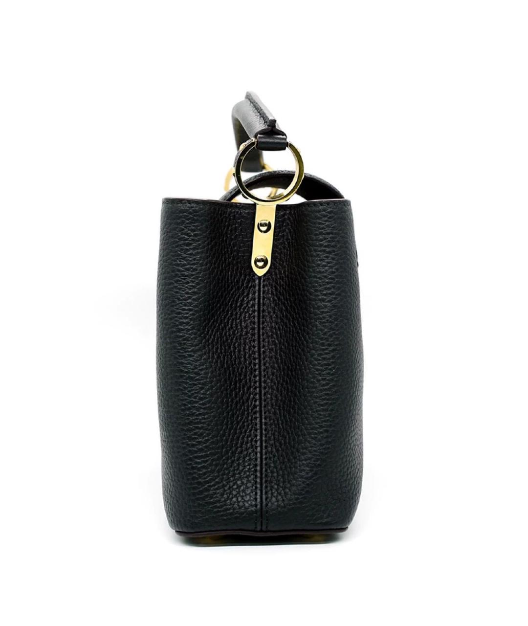 LOUIS VUITTON Черная кожаная сумка с короткими ручками, фото 4