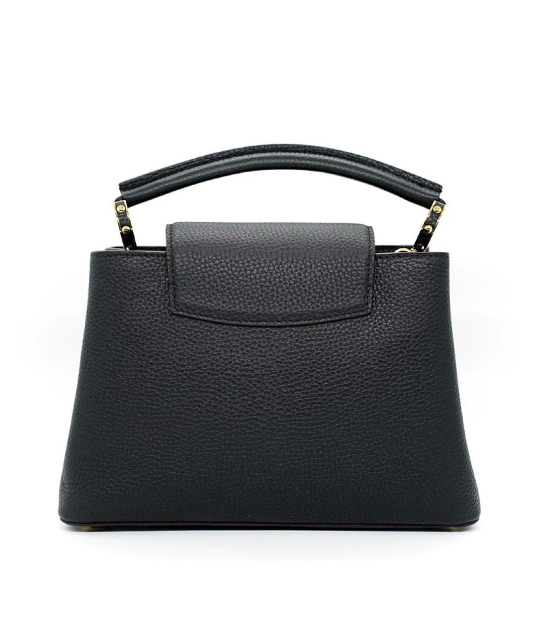 LOUIS VUITTON Черная кожаная сумка с короткими ручками, фото 5