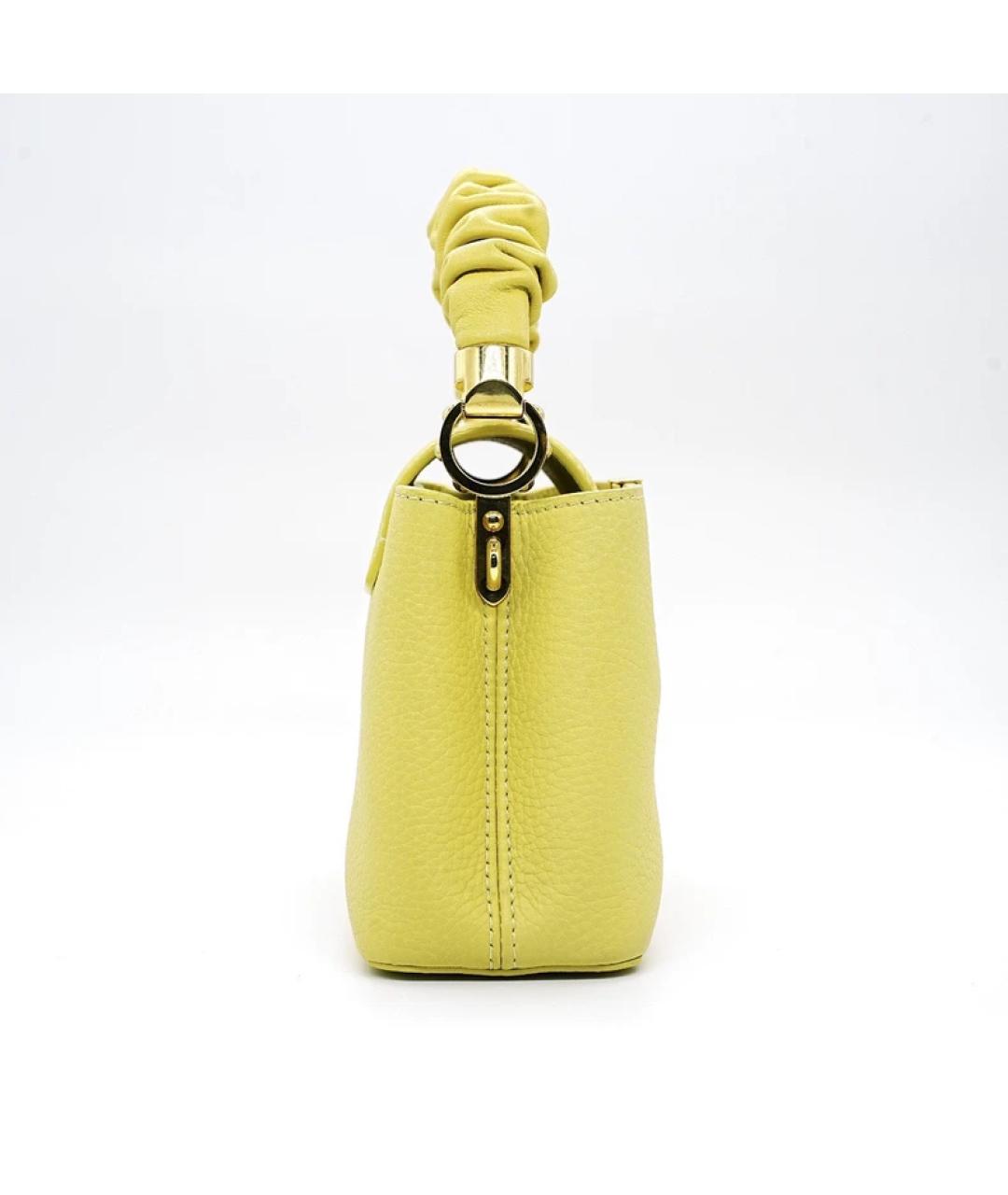 LOUIS VUITTON Желтая кожаная сумка с короткими ручками, фото 6