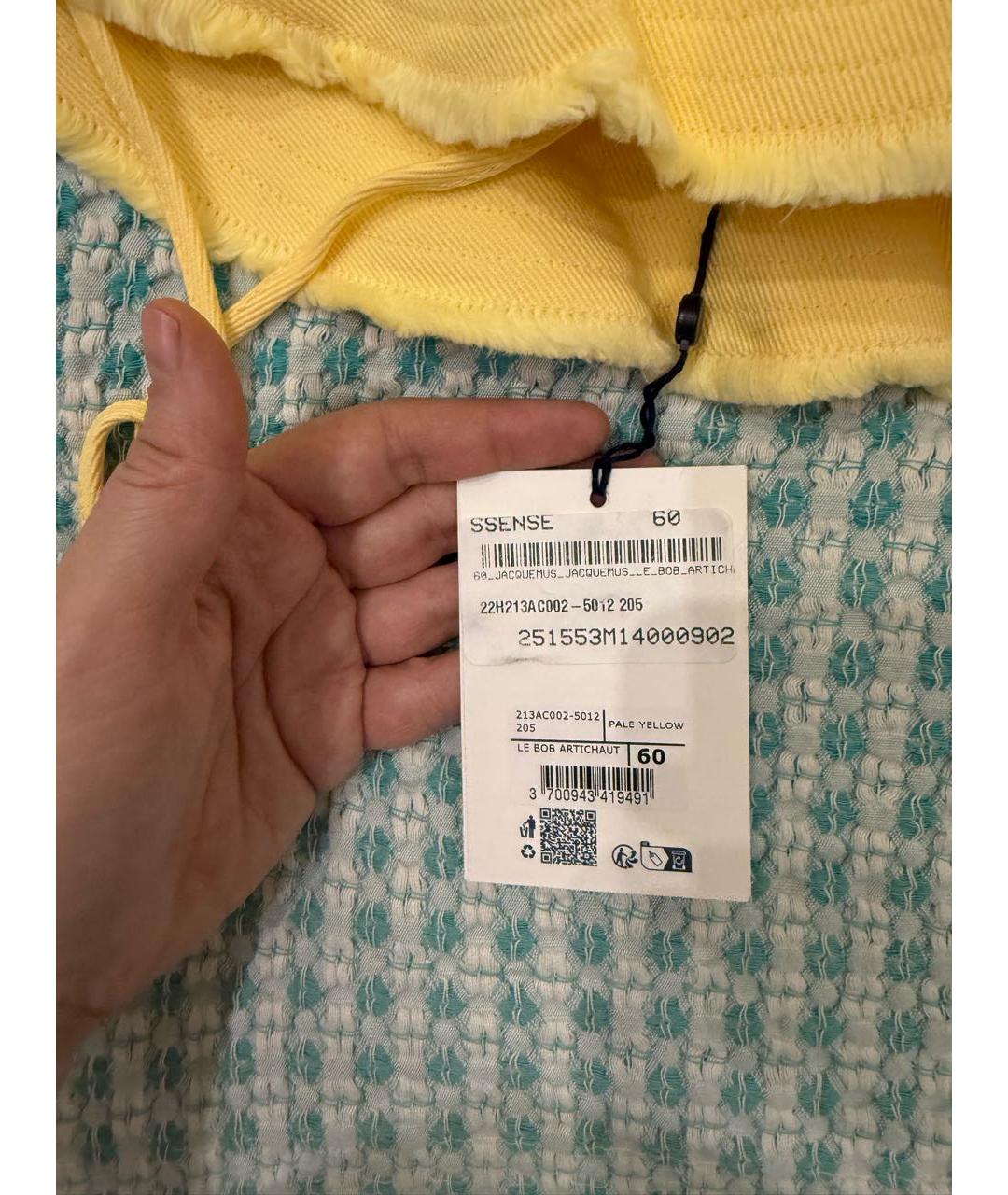 JACQUEMUS Желтая хлопковая панама, фото 4