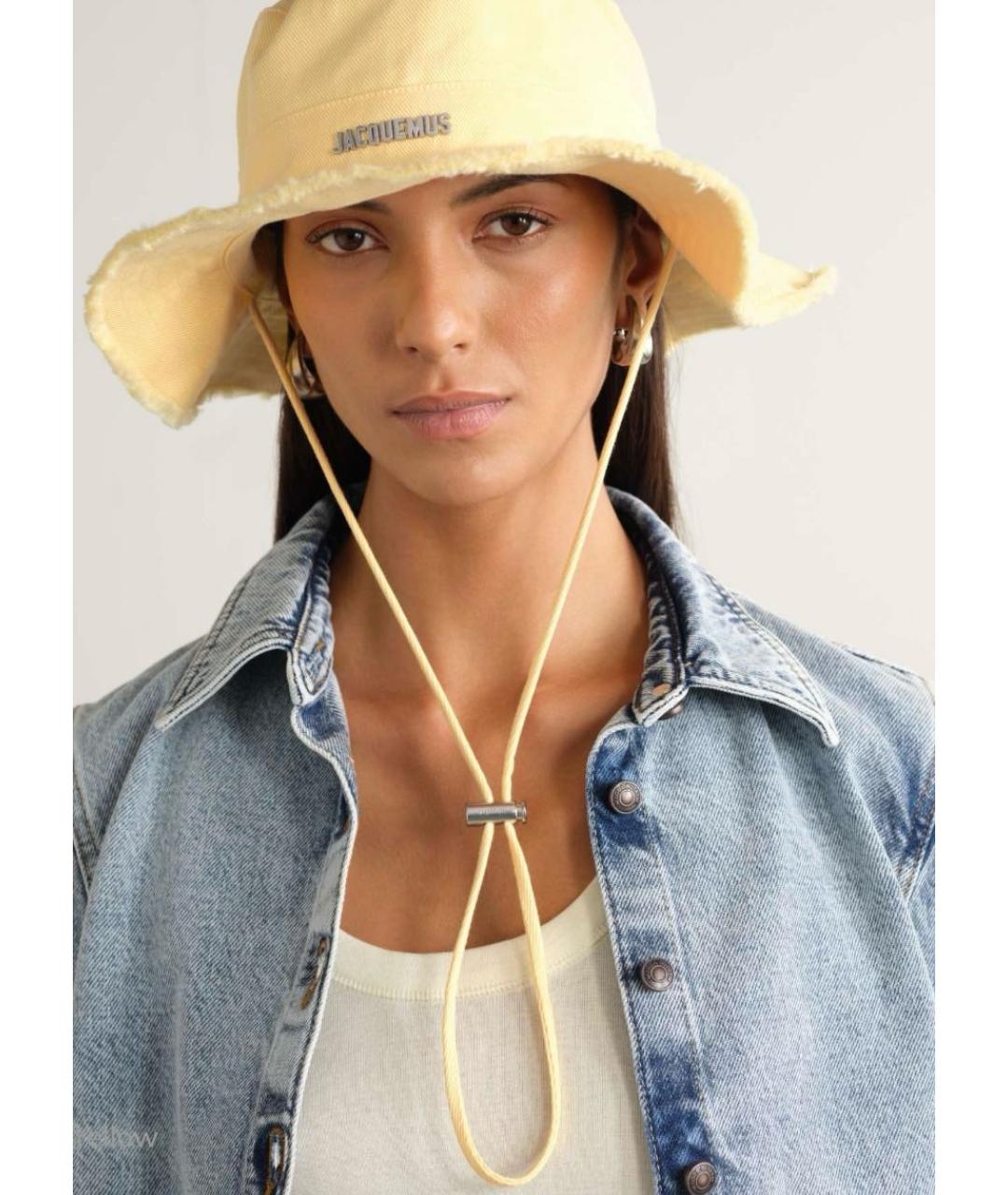 JACQUEMUS Желтая хлопковая панама, фото 7