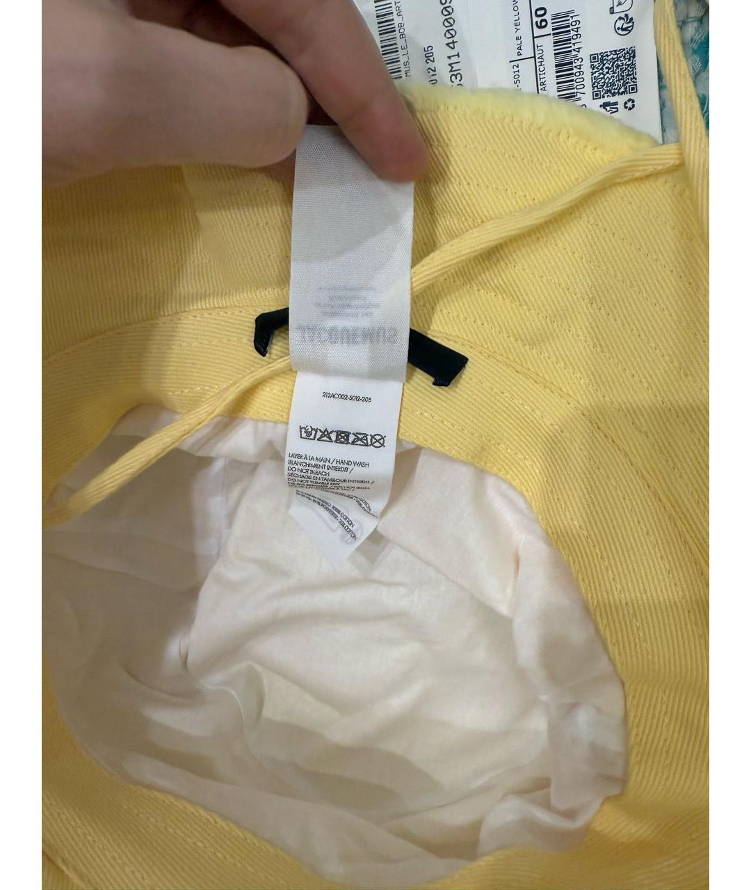 JACQUEMUS Желтая хлопковая панама, фото 6