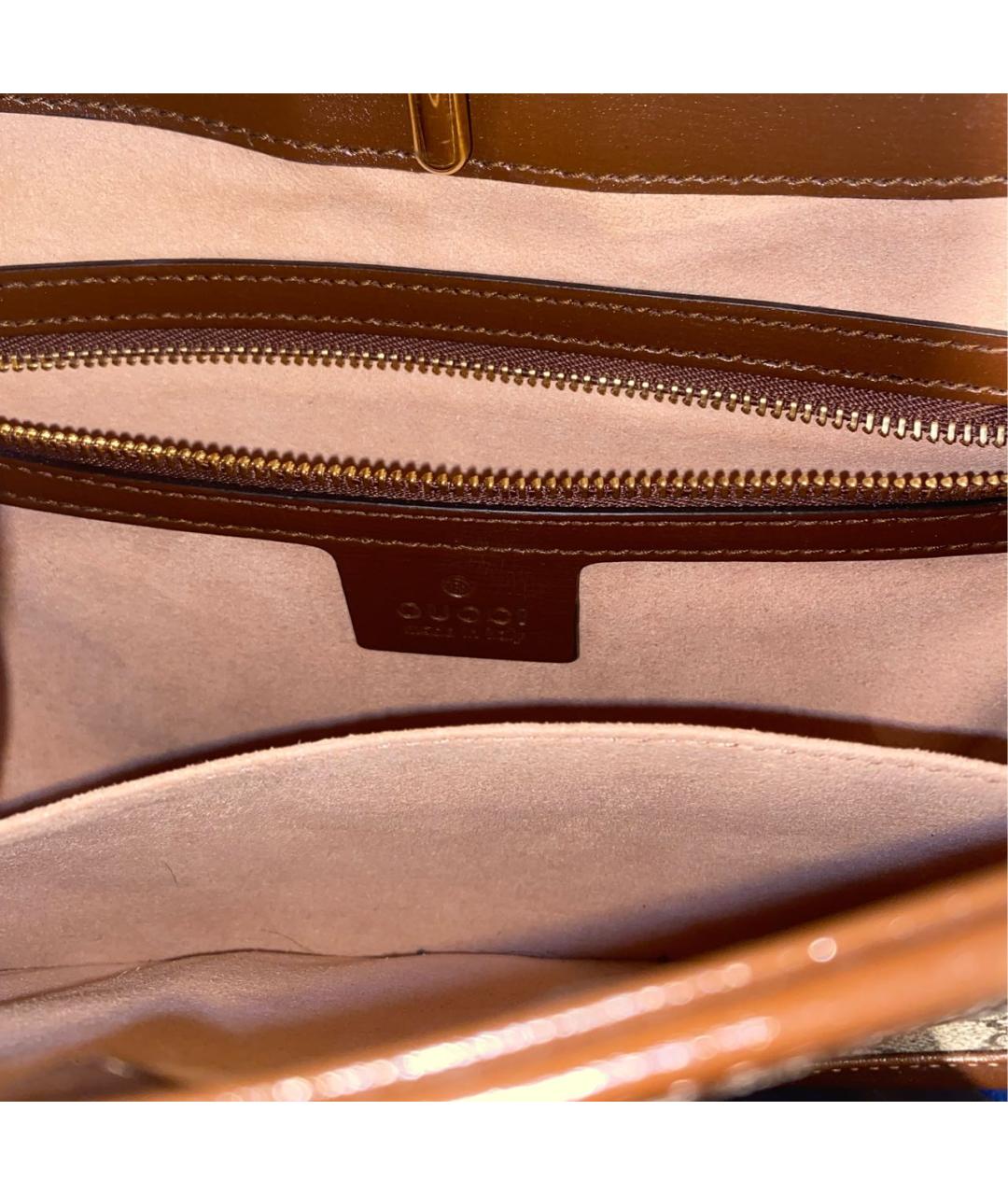 GUCCI Коричневая кожаная сумка с короткими ручками, фото 5