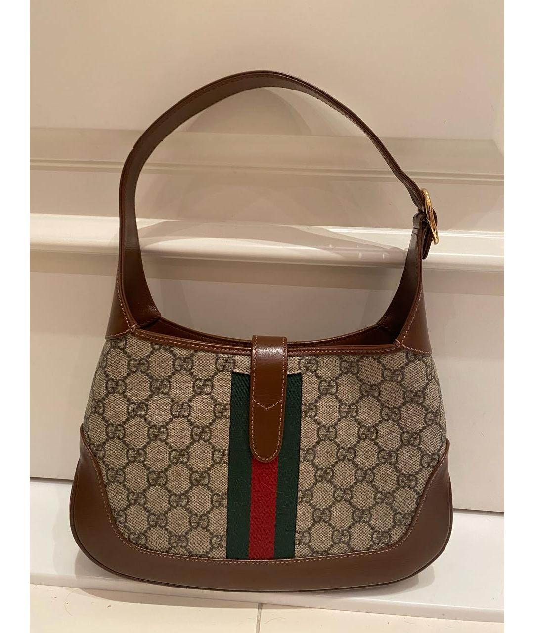 GUCCI Коричневая кожаная сумка с короткими ручками, фото 2